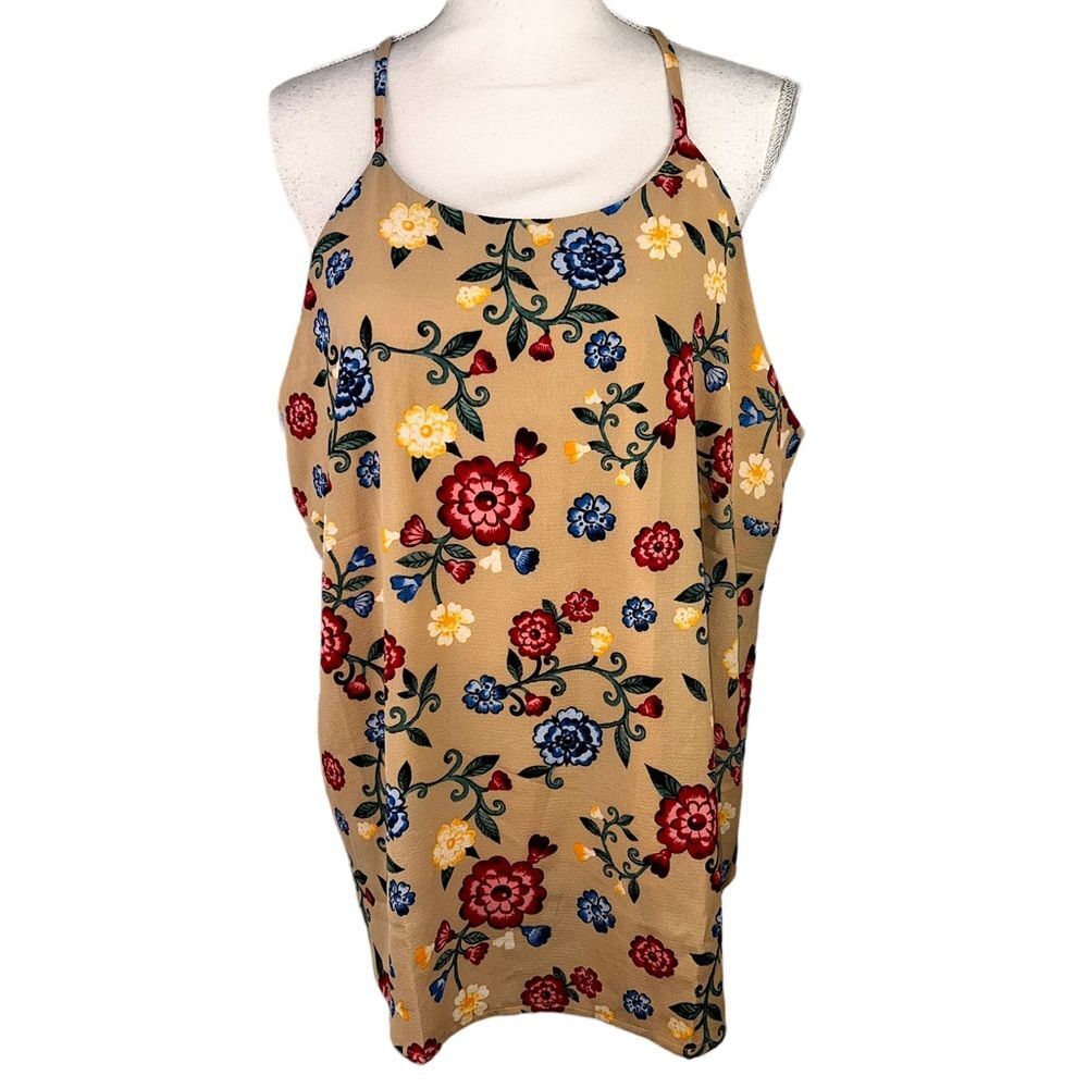 NWT DNA Couture Floral Spaghetti Strap Tank Top 3X